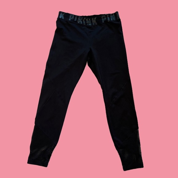 PINK Victoria's Secret Pants - PINK Victoria’s Secret Ultimate Black Leggings VS Tights Mesh Panel Active M